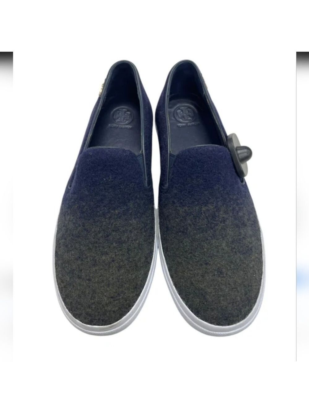 Tory Burch Wool Stardust Slip On Sneakers Blue Green Size 9